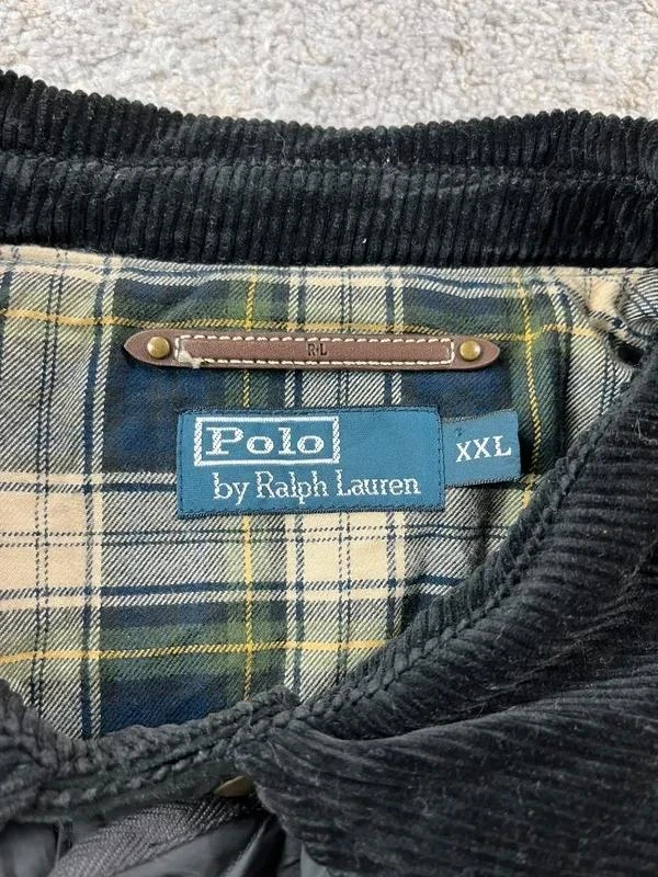 Vintage 90's Polo by Ralph Lauren Men’s Black Grey Padding Quilted Hunting Jacket – photo 4